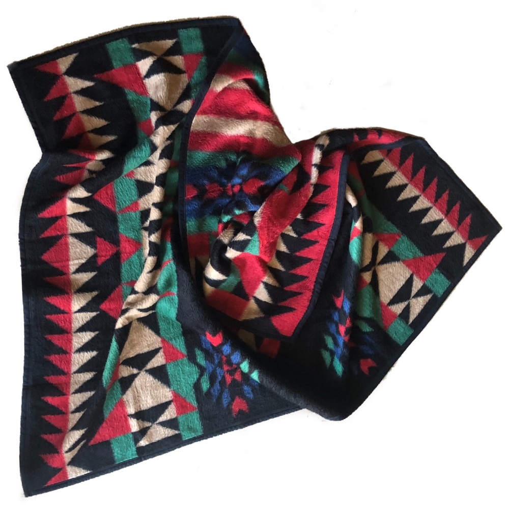 Biederlack Throw Blanket double sided ♥️🟢🖤 - Picture 8 of 10